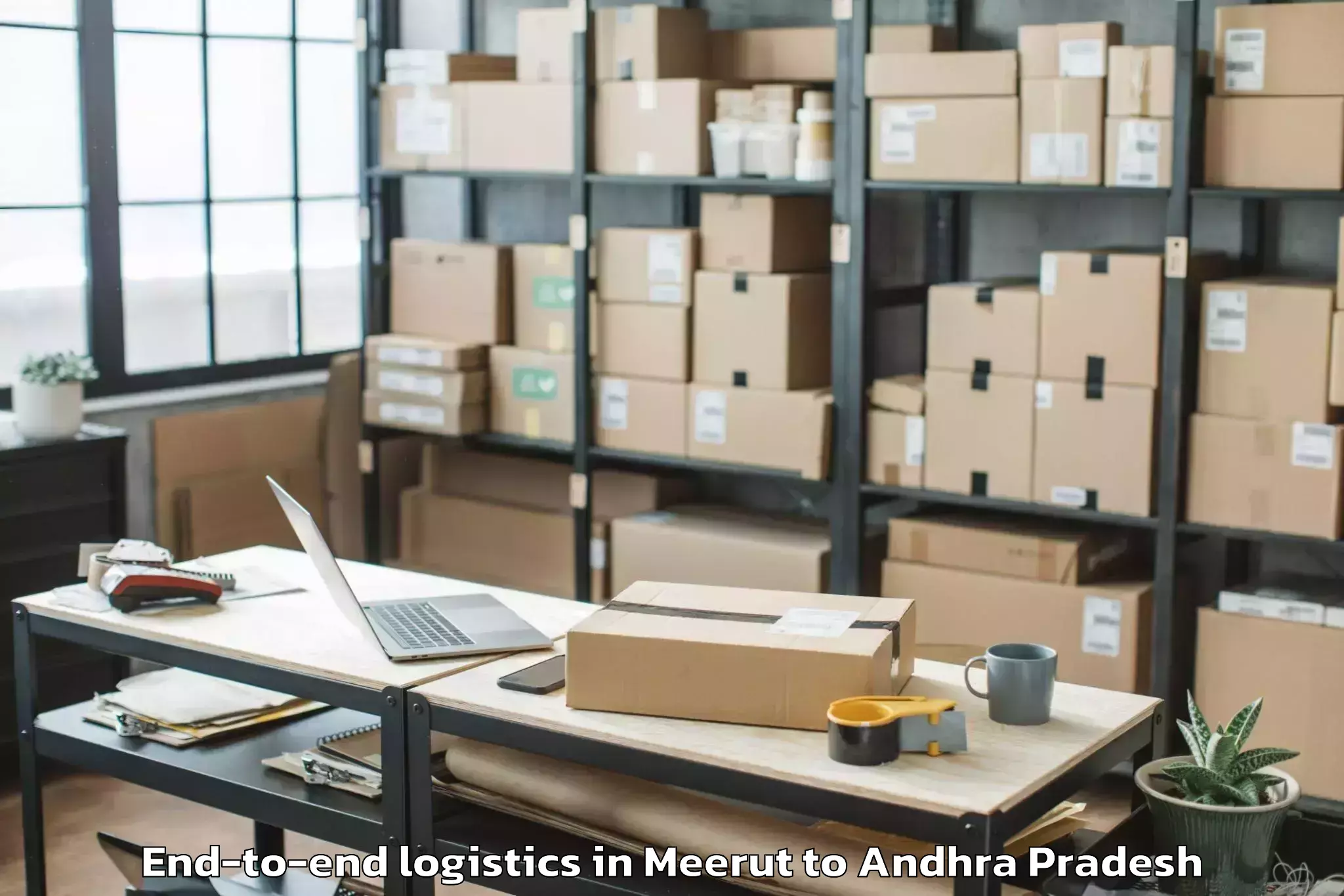 Top Meerut to Poduru End To End Logistics Available